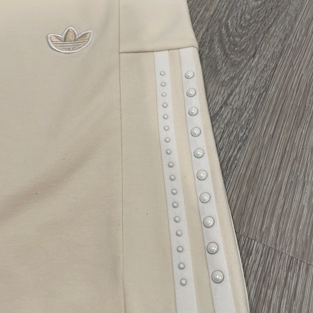Adidas ivory pearled/studded shorts (S) - Picture 6 of 14